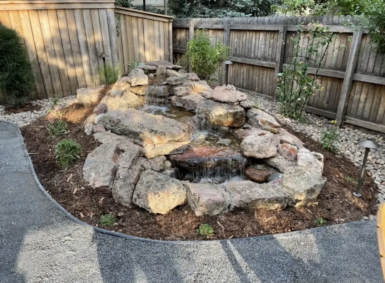 disappearing water fall isolated full view